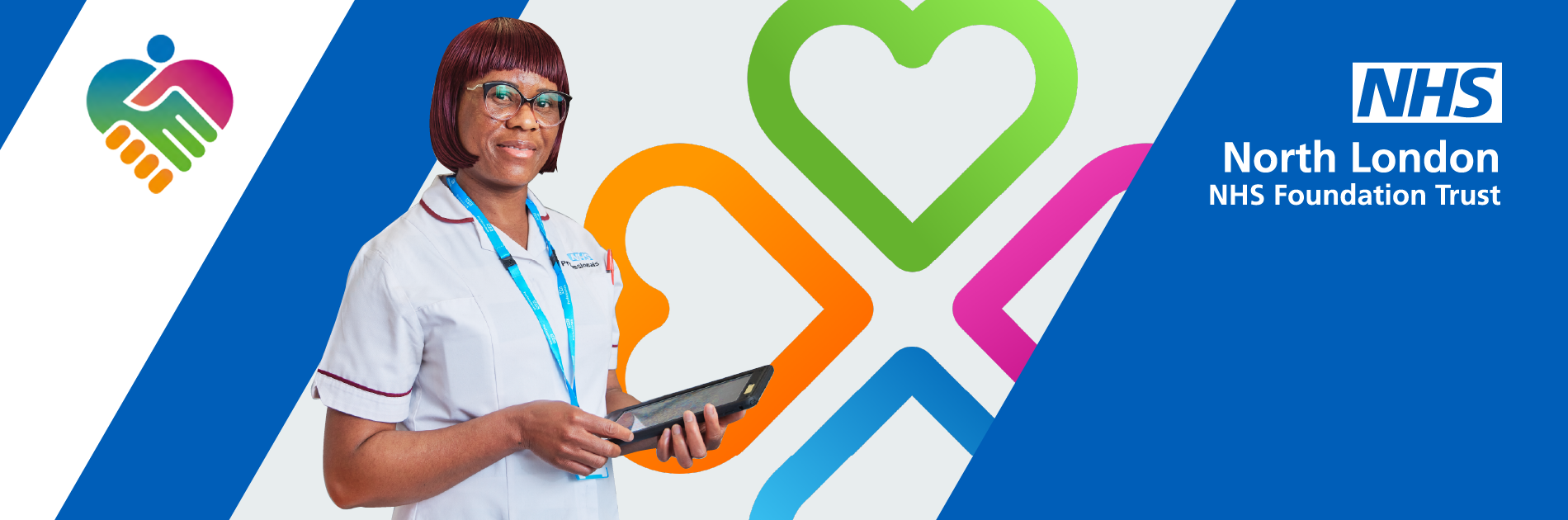 Page banner with the North London NHS Foundation Trust and a photo of a female healthcare professional